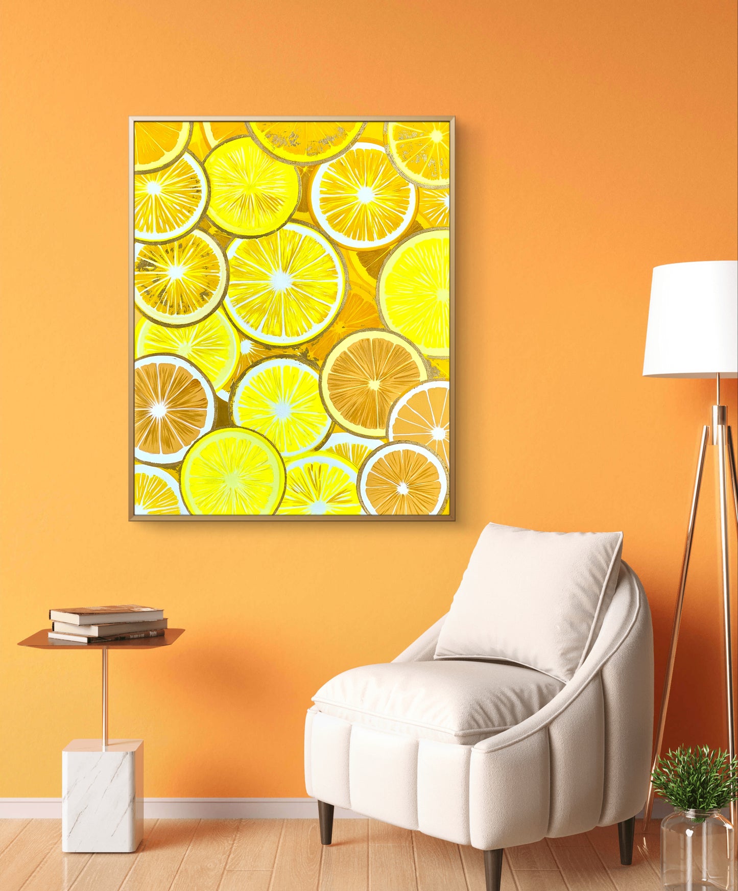 “Citrus Botanical” include frame – Mixed Media Artwork (80x100cm)