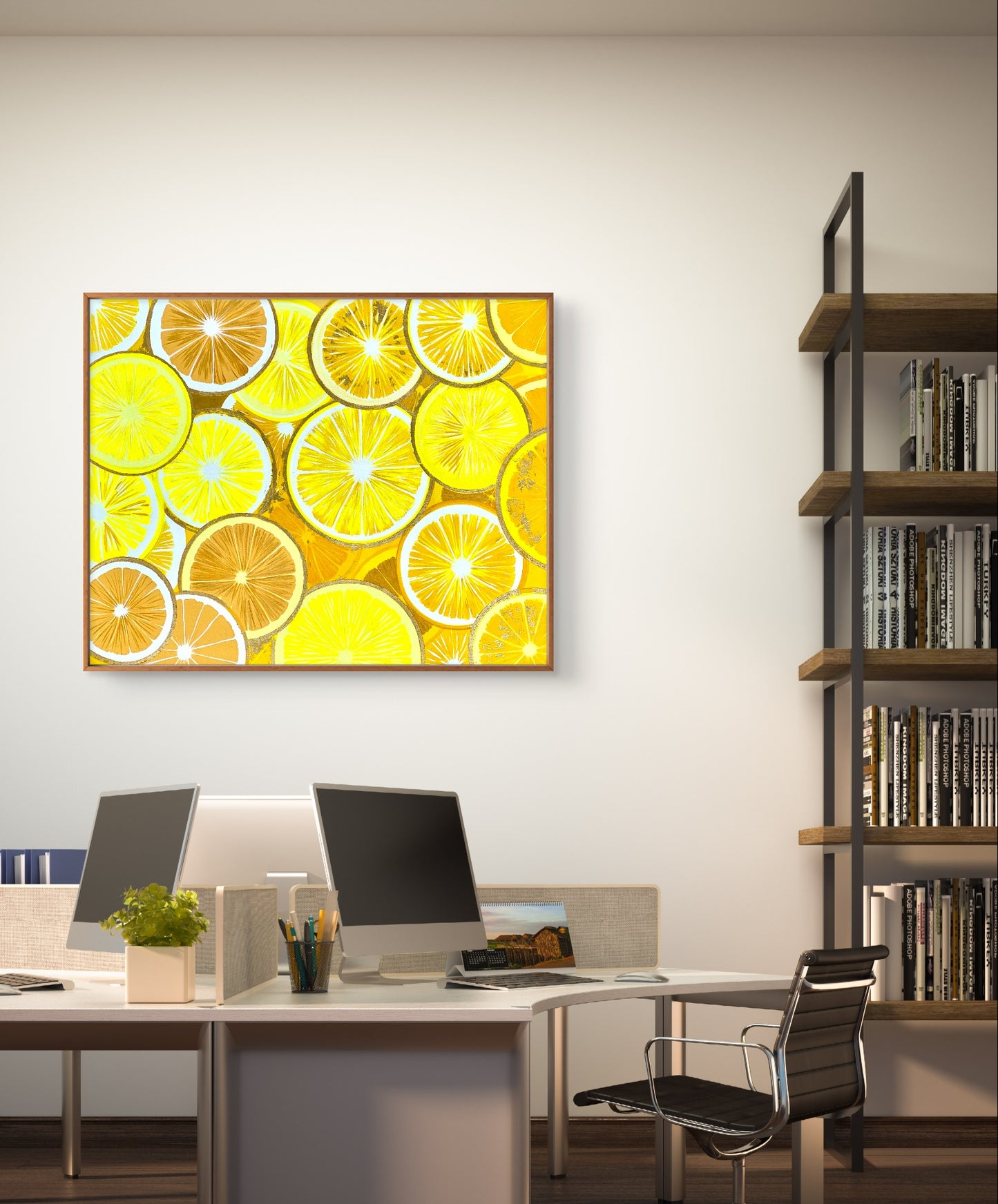 “Citrus Botanical” include frame – Mixed Media Artwork (80x100cm)