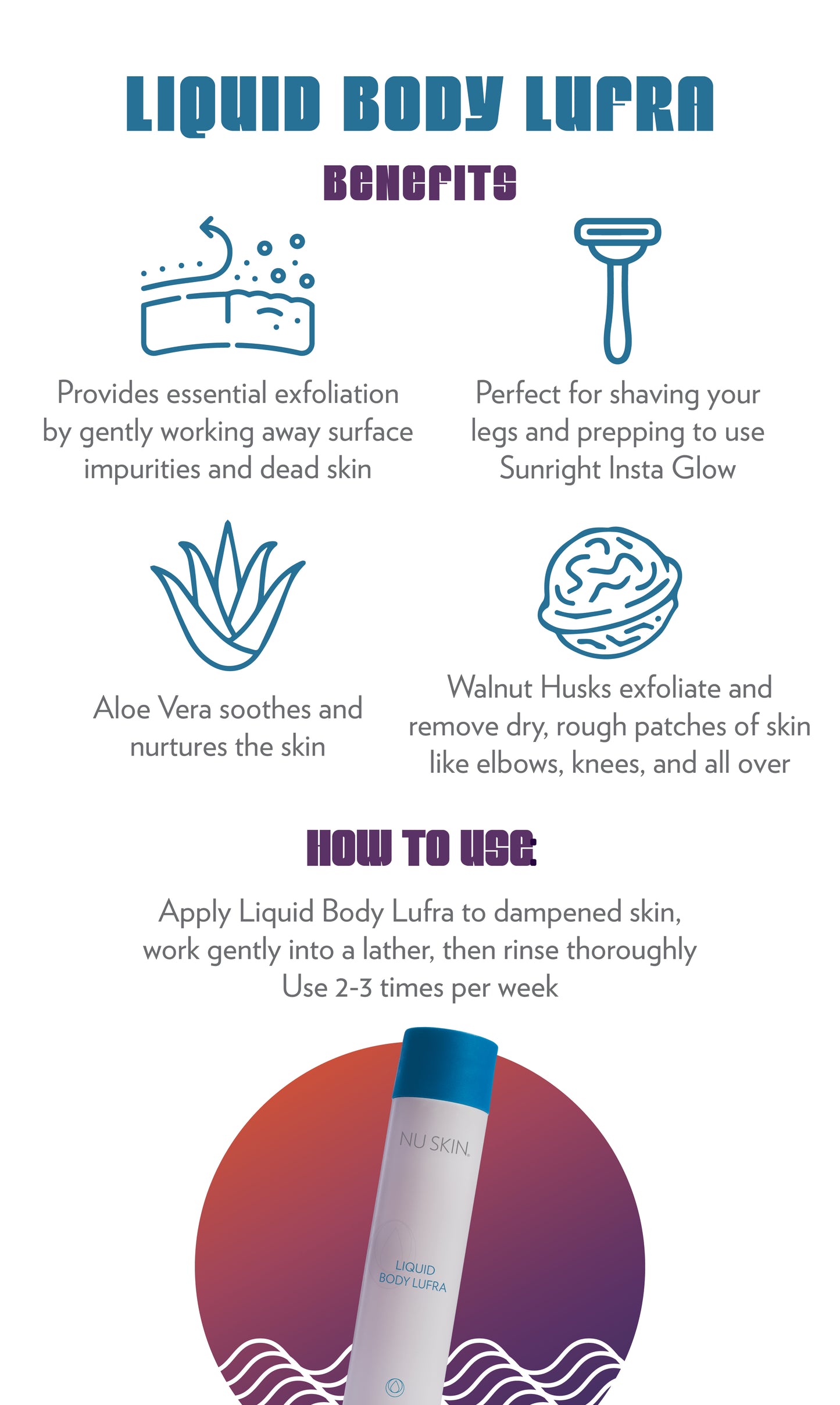 Liquid Body LufraBuy Liquid Body Lufra
* Discount will apply at checkout.
Liquid Body Lufra is an allover body exfoliate that gently eases away dead skin cells and excess oil to giLiquid Body Lufra