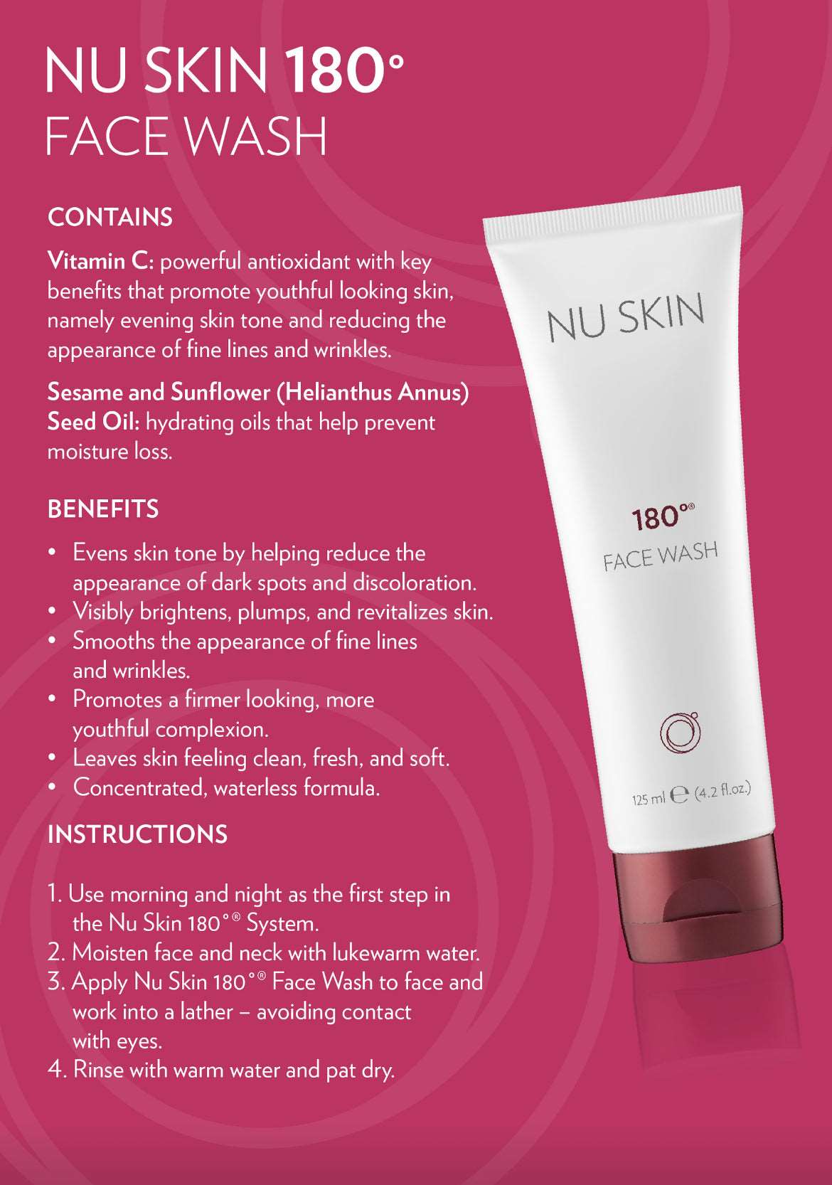 180° Face WashBuy 180° Face Wash
* Discount will apply at checkout.
180° Face Wash contains 10 percent active, efficacious vitamin C, making it a potent tool against multiple sig180° Face Wash