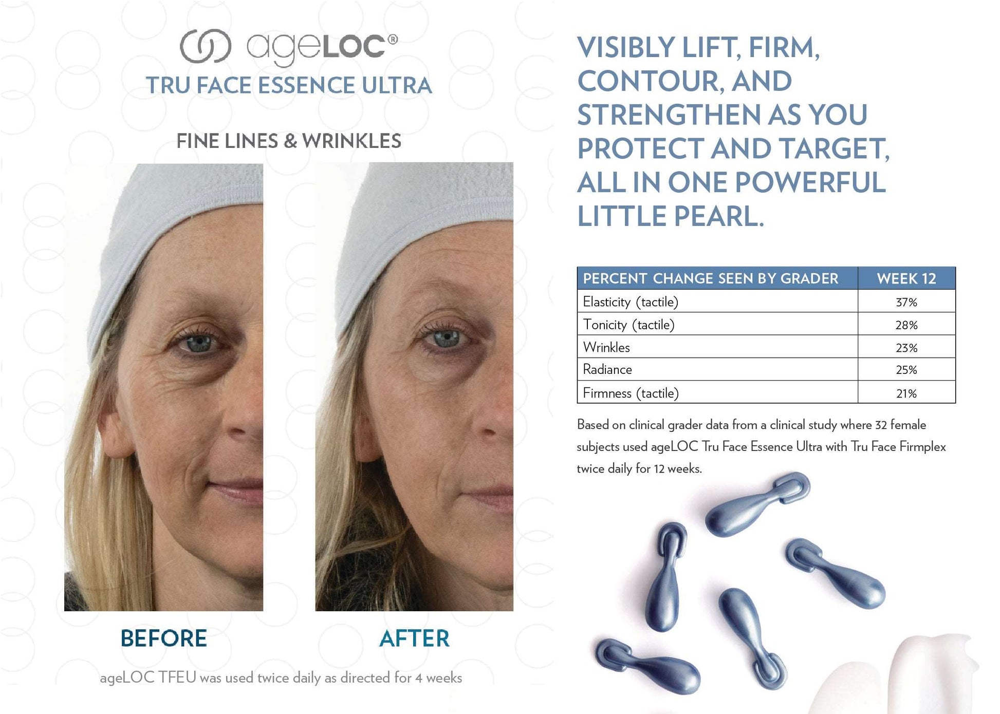 ageLOC® Tru Face® Essence UltraBuy ageLOC® Tru Face® Essence Ultra
* Discount will apply at checkout. 
Goodbye gravity, hello firmer, younger-looking skin. ageLOC Tru Face Essence Ultra is a firmiageLOC® Tru Face® Essence Ultra