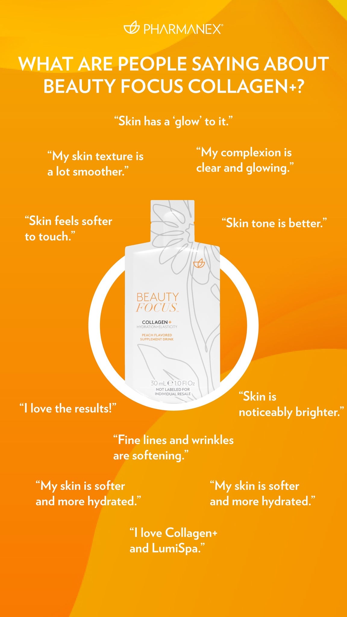 Person Enjoying Beauty Focus Collagen+ Peach testimonials