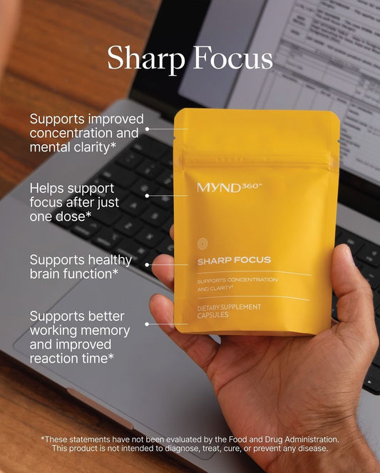 MYND360™ Sharp Focus – Brain Supplement for Mental Clarity, Focus, and Reaction Time