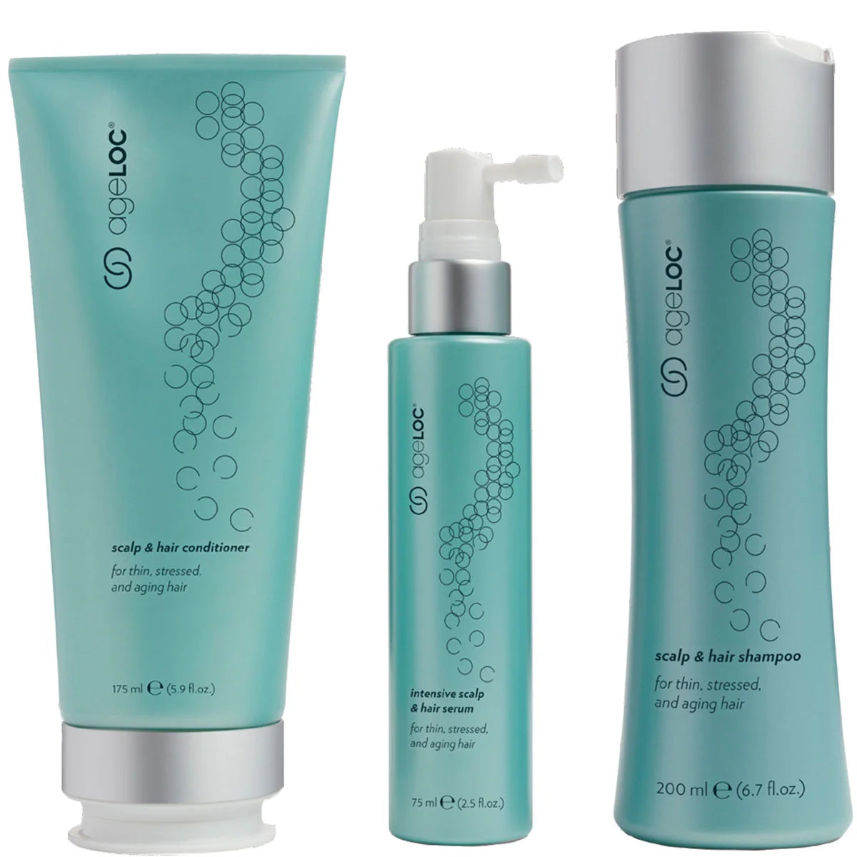 ageLOC® Scalp & Hair System KitBuy ageLOC® Scalp &amp; Hair System Kit
* Discount will apply at checkout. 

A complete hair rejuvenating system. ageLOC Scalp &amp; Hair products contain powerful iageLOC®  Scalp & Hair System Kit